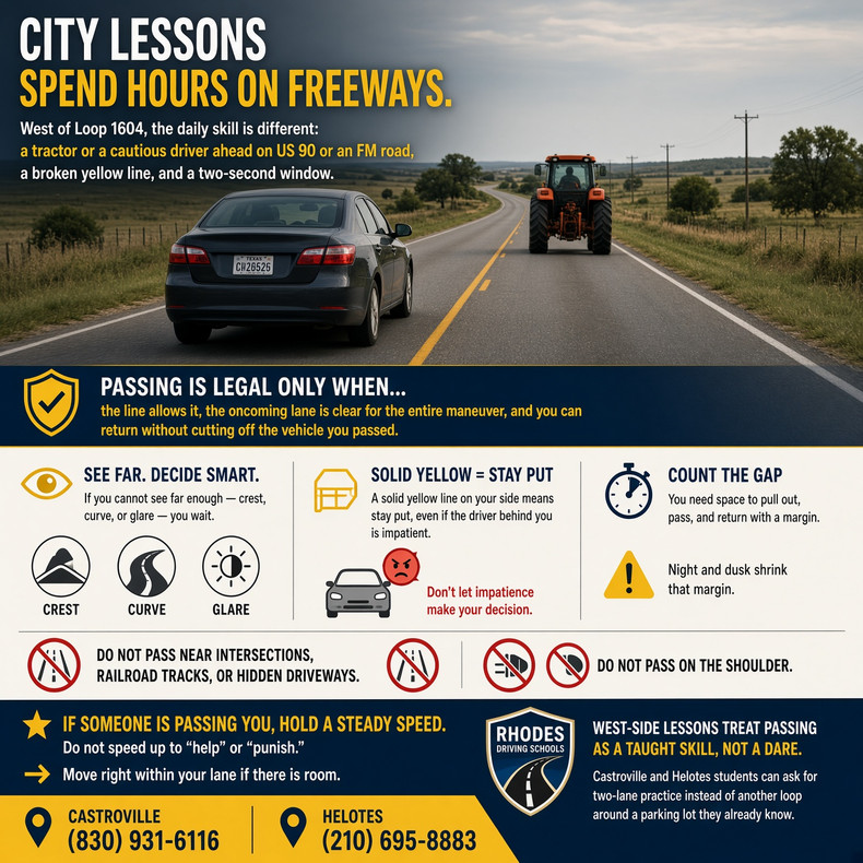 Legal Passing on Two-Lane Roads West of Loop 1604