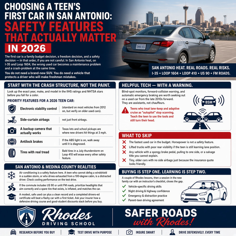 Choosing a Teen’s First Car in San Antonio: Safety Features That Actually Matter in 2026