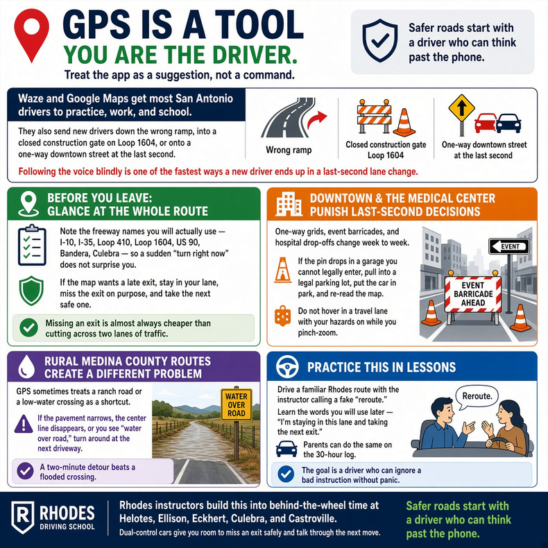 When GPS Is Wrong: How New Drivers Should Handle Bad Reroutes in San Antonio