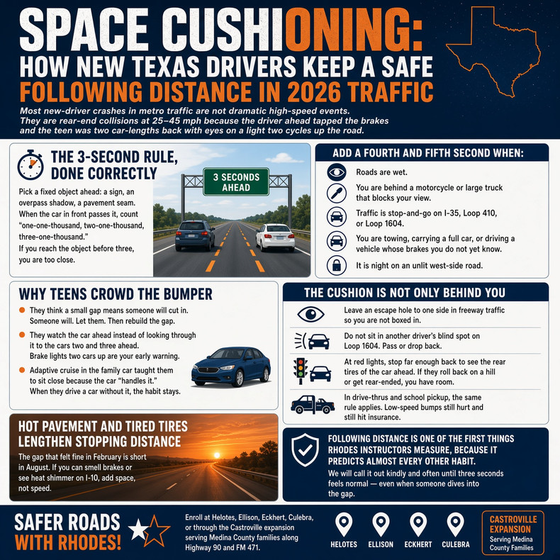 Space Cushioning: How New Texas Drivers Keep a Safe Following Distance in 2026 Traffic