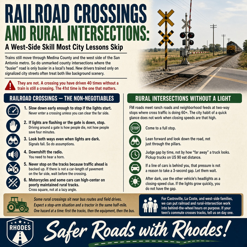 Railroad Crossings and Rural Intersections: A West-Side Skill Most City Lessons Skip