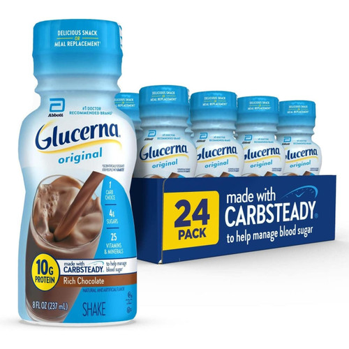 Glucerna Nutritional Shake, Rich Chocolate, 8 oz Bottle, CS/24