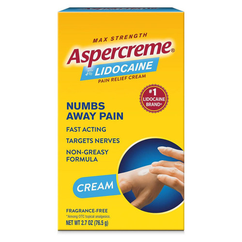 Aspercreme Max Strength Lidocaine Pain Relief Cream 2.7 oz