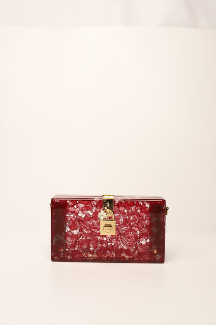 Dolce And Gabbana Floral print see- through clutch