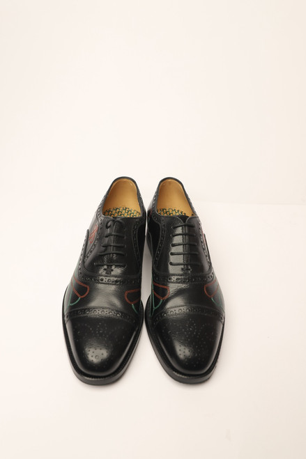 BLACK LEATHER LACE UP