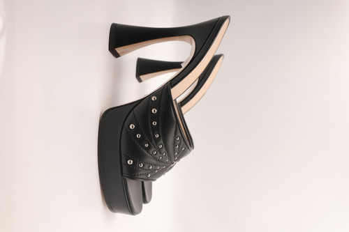 STUDDED MULES BLACK
