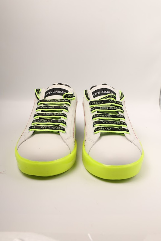 DOLCE & GABBANA LOGO PRINT SNEAKERS WHITE & YELLOW