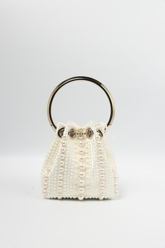 BON BON SATIN PEARL MINI BAG IVORY MICRO