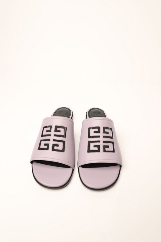 GIVENCHY 4G LOGO FLAT LEATHER SLIDE SANDAL FULL SET