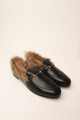 CALFSKIN FUR FLAME PRINCETOWN SLIPPERS