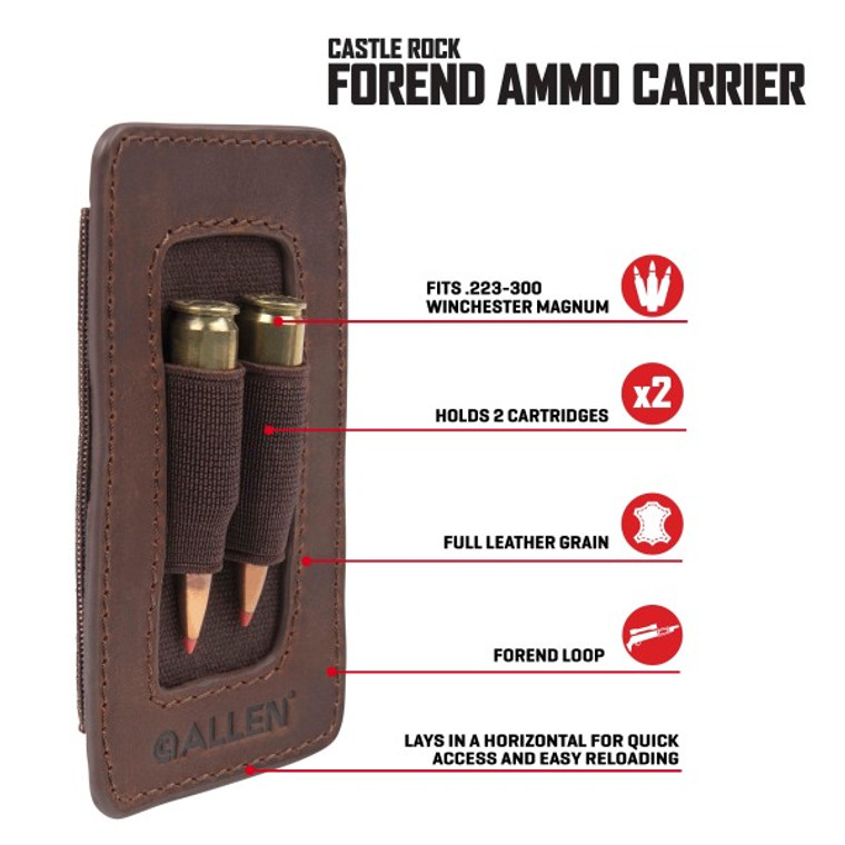 Allen Company Castle Rock Forend Leather Ammo Carrier Brown