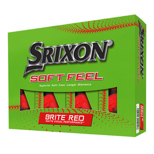 Srixon Soft Feel Brite Golf Balls, Red