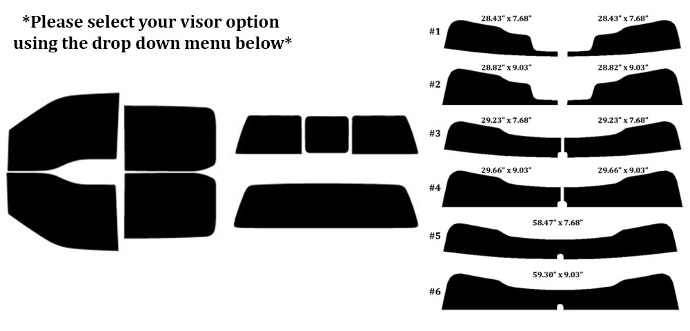 Precut Windshield Tint Brow Visor – Fits 2015-2020 Ford F150 – 5% VLT – Made In USA