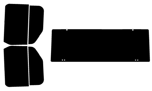 2024-2025 Polaris Ranger XP 4-Door Rear Car Precut Window Tint Kit