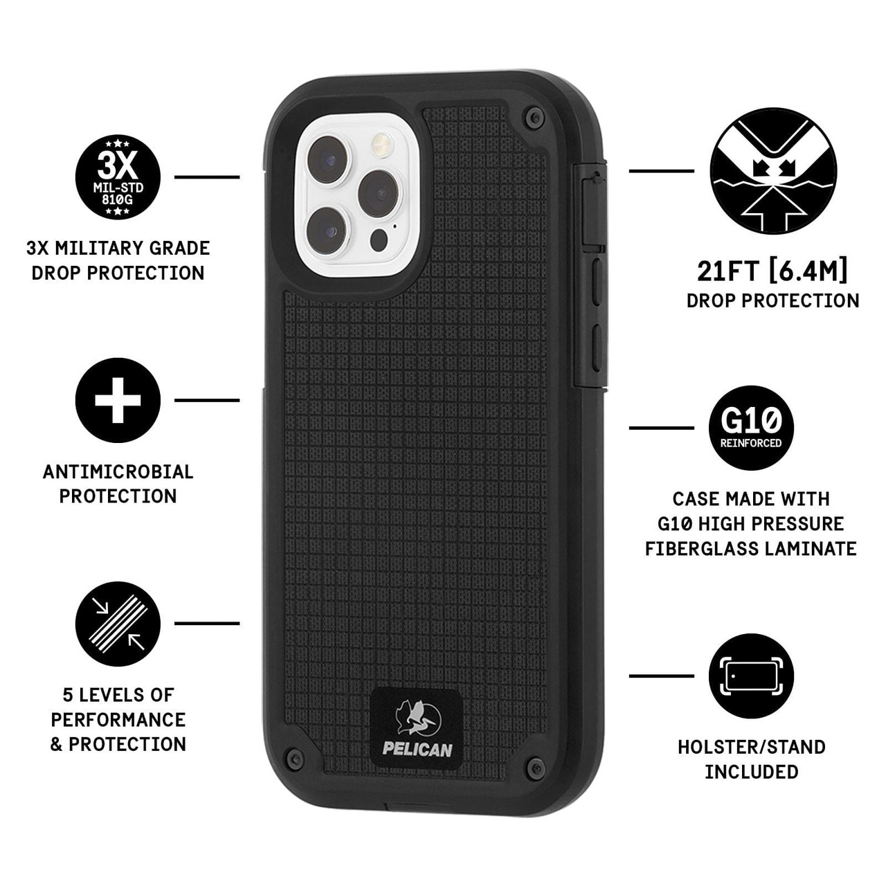 Pelican Shield G10 Case For Iphone 12 Pro Max - Black