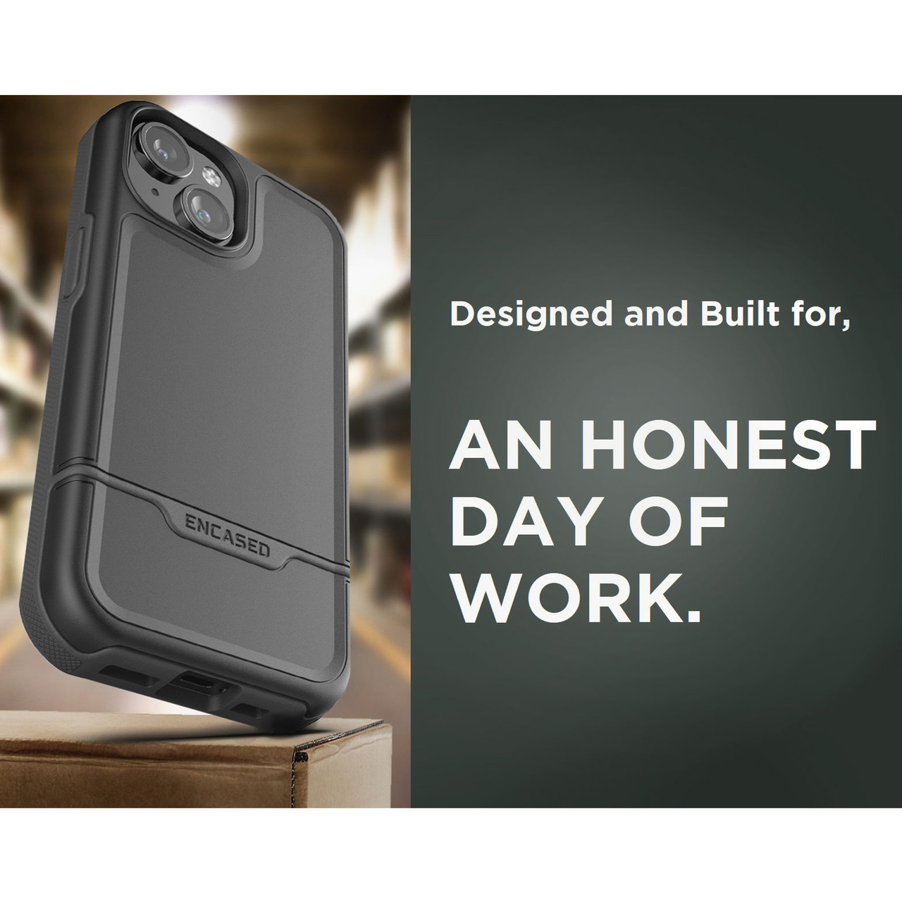 Custodia Encased Rebel-Armor Per IPhone 16 Plus Con Clip Da Cintura E Fondina: Protettiva, Magnetica (MagSafe) E Resistente Agli Urti - Colore Nero