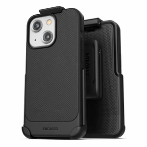 Encased Thin Armor Case iPhone 13 with Belt Clip Holster - Black