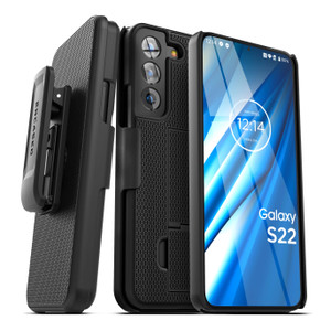 Encased Duraclip Case Samsung Galaxy S22 with Belt Clip Holster - Black