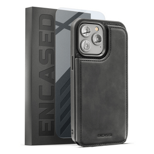 Encased Flipback Wallet Case with Screen Protector iPhone 14 Pro Max - Black