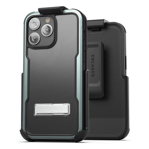 Encased Exos Armor Case iPhone 14 Pro with Belt Clip Holster - Gunmetal
