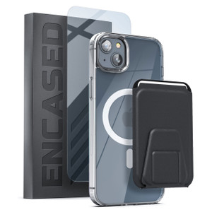 Encased Clear Back MagSafe Case with Leather Wallet iPhone 14 Plus - Clear