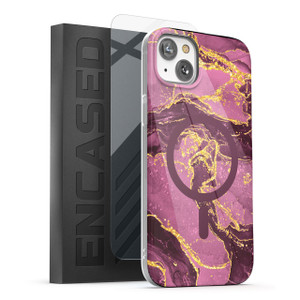 Encased Lexion MagSafe Case with Screen Protector iPhone 14/13 - Purple Marble