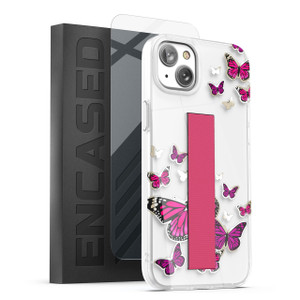 Encased Loop Case with Screen Protector iPhone 14/13 - Golden Pink Butterfly