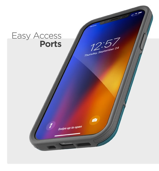 Encased Rebel Case iPhone 12 Pro Max with Belt Clip Holster - Blue