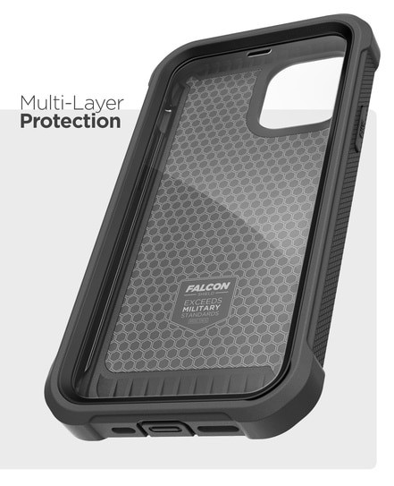 Encased Falcon Case and Tempered Glass Screen Guard iPhone 12 Mini - Black Encased Falcon Case and Tempered Glass Screen Guard iPhone 12 Mini - Black