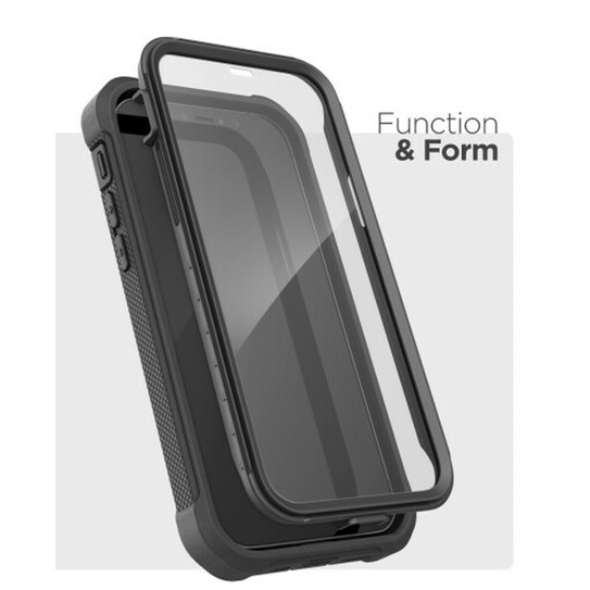 Encased Falcon Case and Tempered Glass Screen Guard iPhone 12 Pro Max - Black