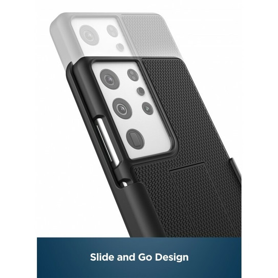 Encased Duraclip Case Samsung Galaxy S21 Ultra 5G with Belt Clip Holster - Black