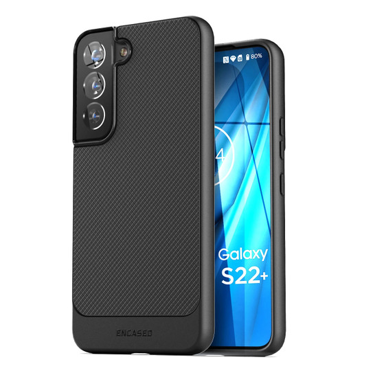 Encased Thin Armor Case Samsung Galaxy S22+ Plus with Belt Clip Holster - Black