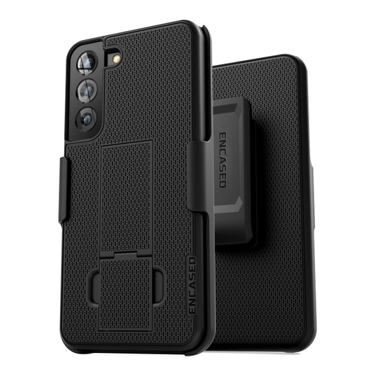 Encased Duraclip Case Samsung Galaxy S22 with Belt Clip Holster - Black