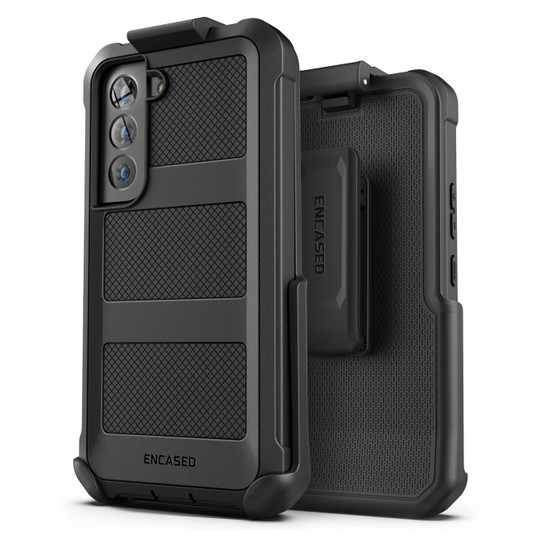 Encased Falcon Case Samsung Galaxy S22 with Belt Clip Holster - Black