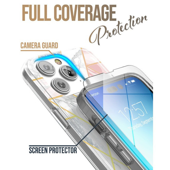 Encased Lexion MagSafe Case with Screen Protector iPhone 14 Pro Max - White Marble Encased Lexion MagSafe Case with Screen Protector iPhone 14 Pro Max - White Marble