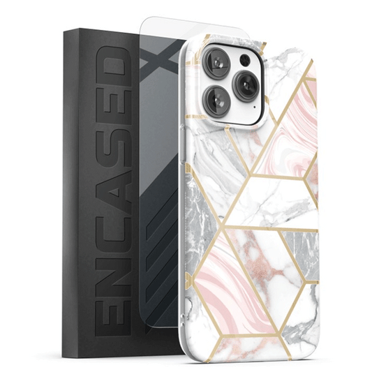 Encased Lexion MagSafe Case with Screen Protector iPhone 14 Pro Max - White Marble Encased Lexion MagSafe Case with Screen Protector iPhone 14 Pro Max - White Marble
