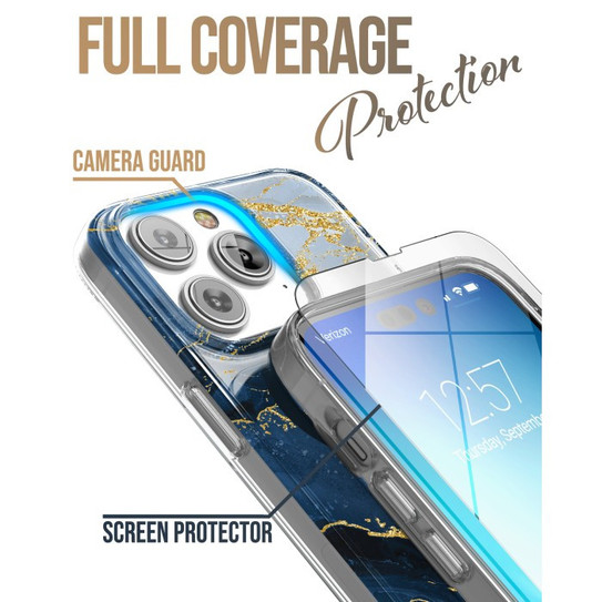 Encased Lexion MagSafe Case with Screen Protector iPhone 14 Pro Max - Blue Marble