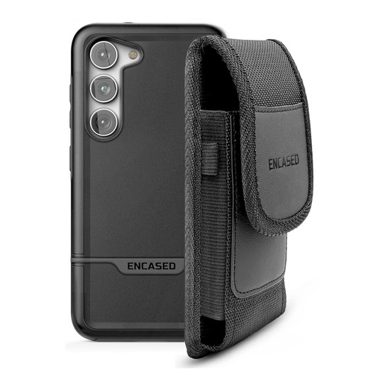 Encased Rebel Case Samsung Galaxy S23+ Plus with Pouch - Black