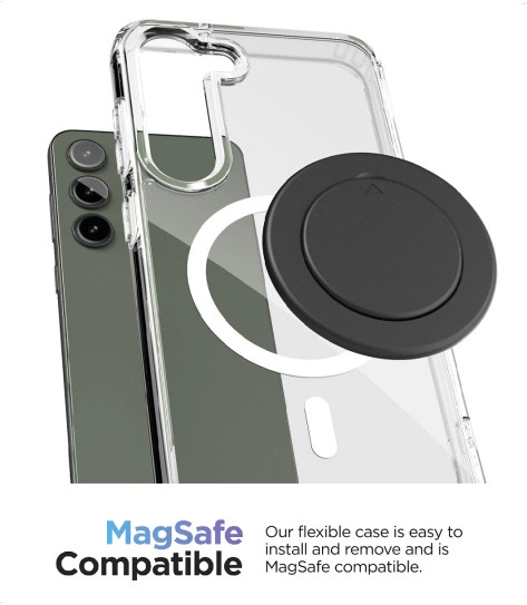 Encased Clear Magsafe Case Samsung Galaxy S23 with MagSafe Grip - Clear