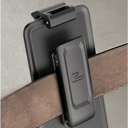 Encased Rebel Case iPhone 15 Pro with Belt Clip Holster - Black