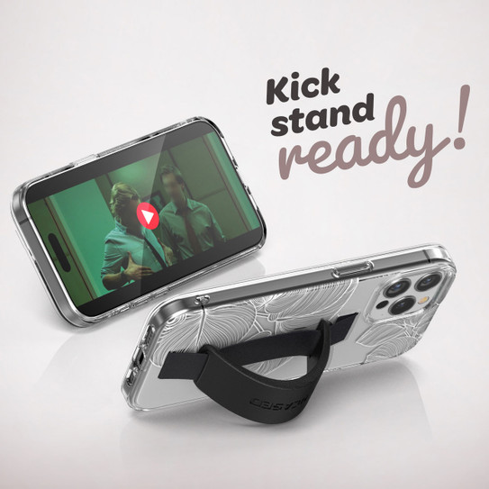 Encased Hand Loop Case iPhone 15 Pro - White Lace Leaf