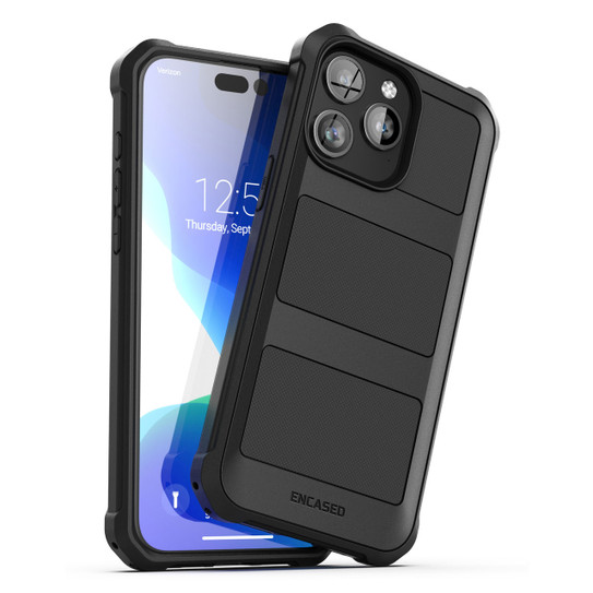 Encased Falcon MagSafe Case iPhone 15 Pro Max with Belt Clip Holster - Black