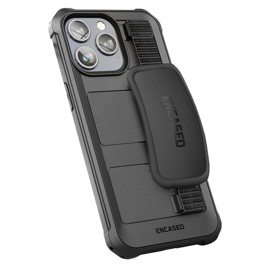 Encased Falcon Hand Strap Case iPhone 15 Pro Max - Black