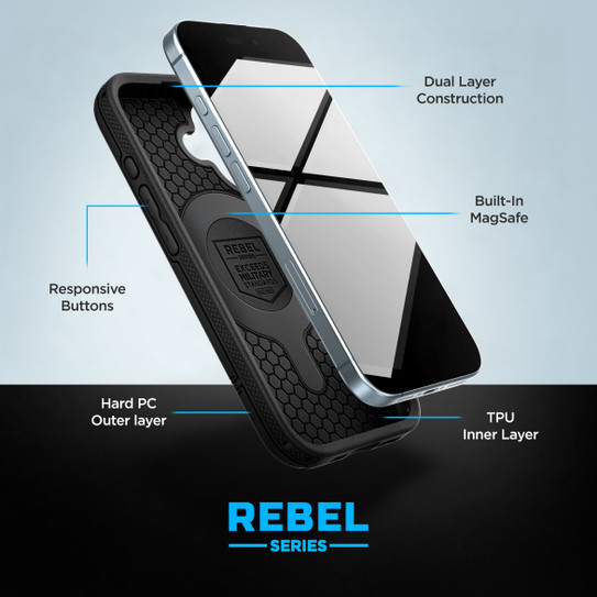 Encased Rebel MagSafe Case iPhone 16 - Black