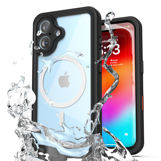 Encased Waterproof Case iPhone 16 with Belt Clip Holster - Clear