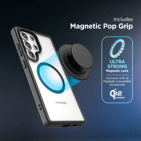 Encased Slimshield Case Samsung Galaxy S25 Ultra with Magnetic Grip - Black