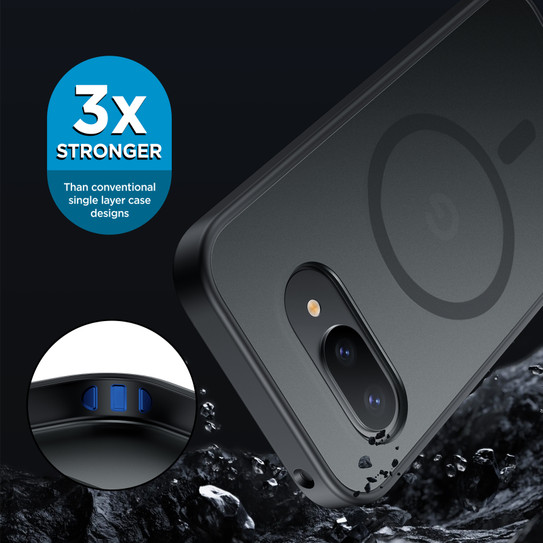 Encased Slimshield Case Google Pixel 9a with Belt Clip Holster - Black