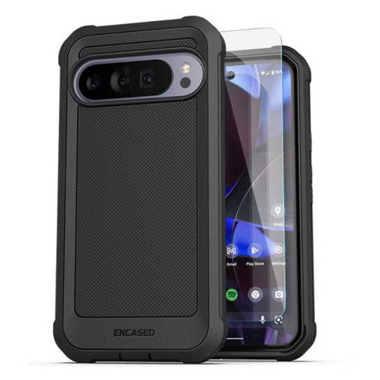 Encased Falcon Case with HD Screen Protector Google Pixel 10/10 Pro - Black Encased Falcon Case with HD Screen Protector Google Pixel 10/10 Pro - Black