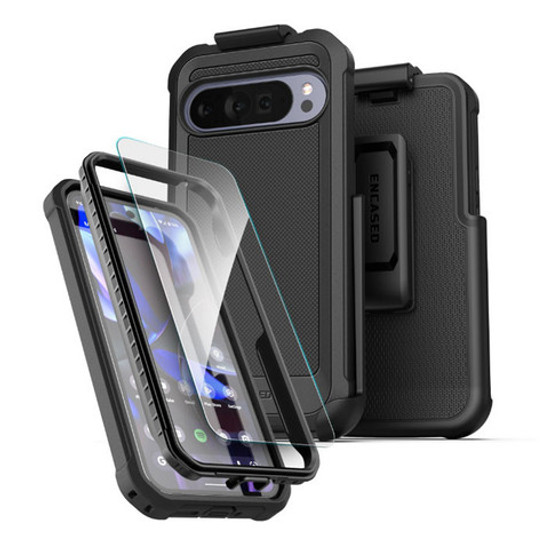 Encased Falcon Case with Belt Clip Holster & HD Screen Protector Google Pixel 10 Pro XL - Black Encased Falcon Case with Belt Clip Holster & HD Screen Protector Google Pixel 10 Pro XL - Black
