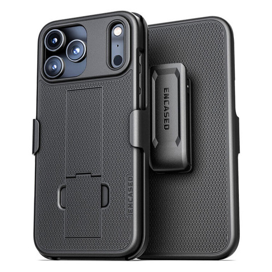 Encased DuraClip Case iPhone 17 Pro with Belt Clip Holster - Black